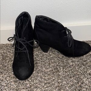 Cato black bootie boots heels 7M suede laced